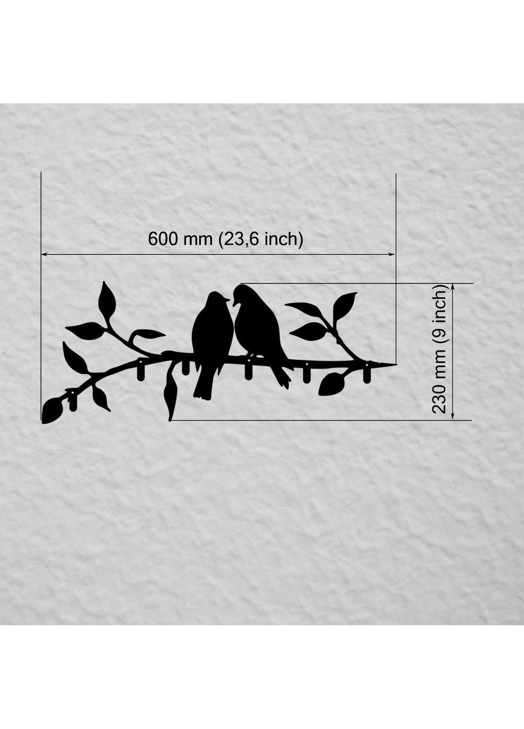 Вішалка для одягу з металу "Два птахи на гілці" No Brand (368896608)