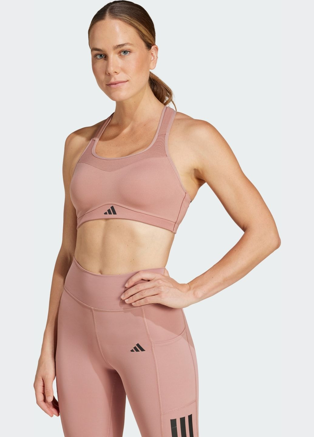 Красный бра tlrd impact training high support adidas полиэстер