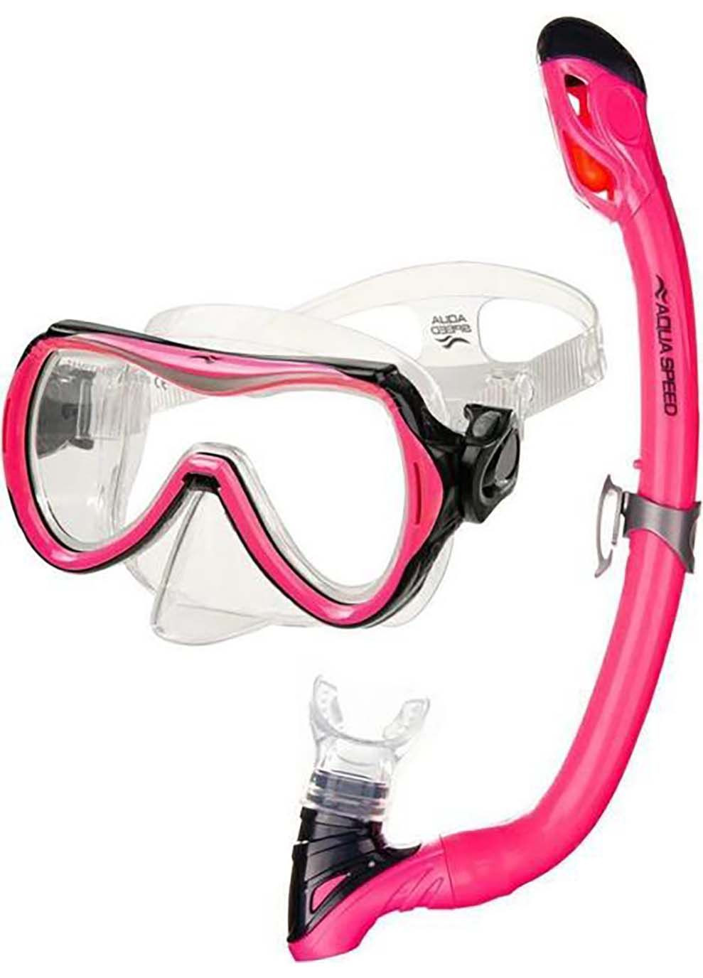 Детский Набор маска и трубка Alize + Samos Розовый Aqua Speed (302224402)