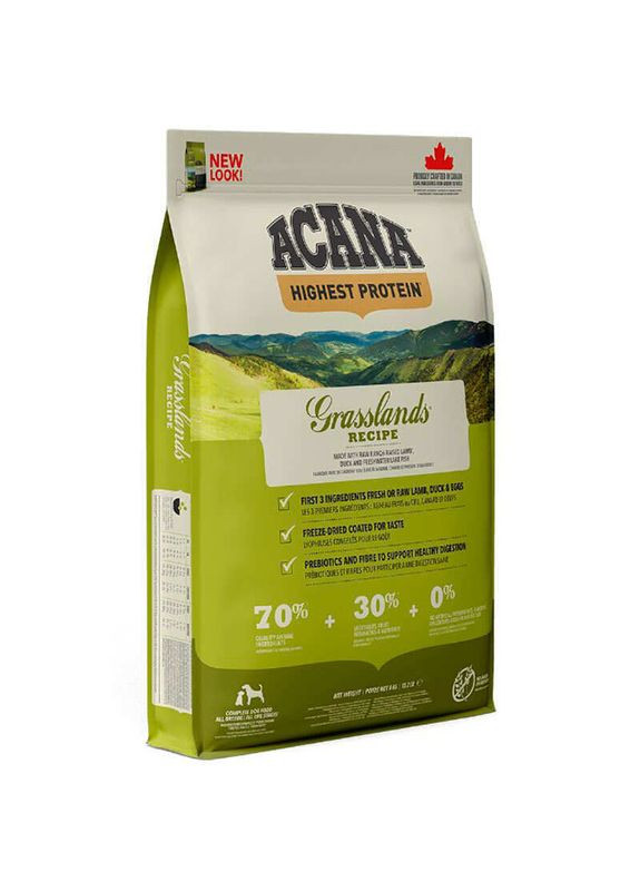 Grasslands Dog Recipe – Сухий корм з ягням і качкою для собак різного віку і порід 11,4 кг (064992542115) Acana (327069641)