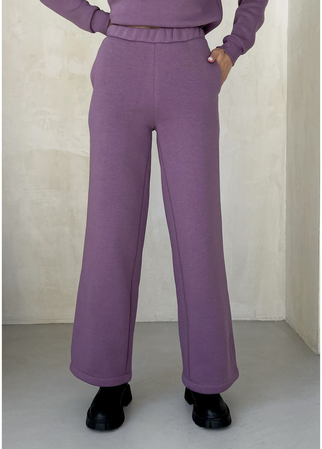 Зимний женский костюм на флисе с широкими штанами и кофтой на замке (солоха в подарок) Merlini Клермон (366074287)