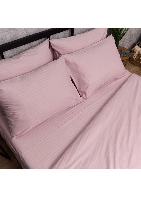 Комплект постільної білизни Satin Stripe Полуторний Євро 160х220 наволочки 2х50х70 (MS-820017066) Moon&Star Blush Satin (400232003)