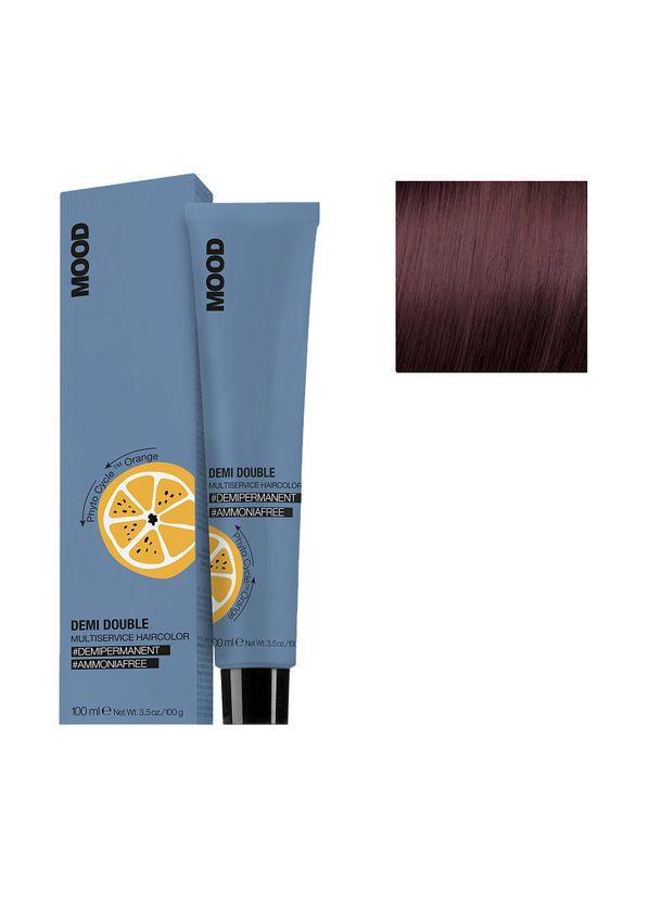 Безаміачна мультифункціональна фарба для волосся 5/6 Demi Double Світлий шатен Махагон, 100 мл Mood (292735845)