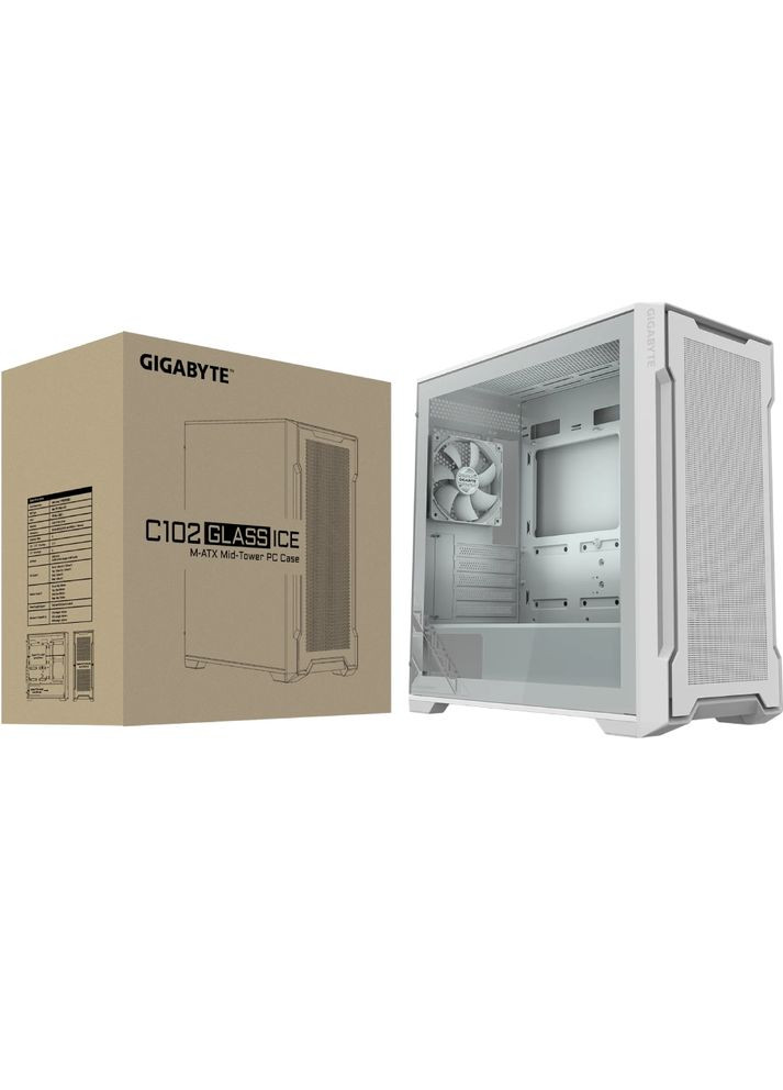 Корпус ATX W/O PSU GB-C102GI WHITE Gigabyte (364872623)