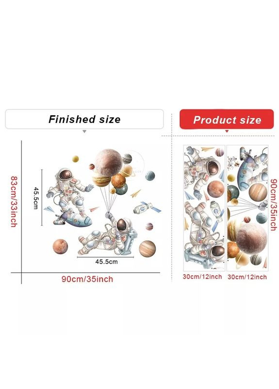 Наклейки в дитячу на стіну Космос для дітей (лист 60 х 90 см) Б365-4 PK-AB No Brand (355947894)