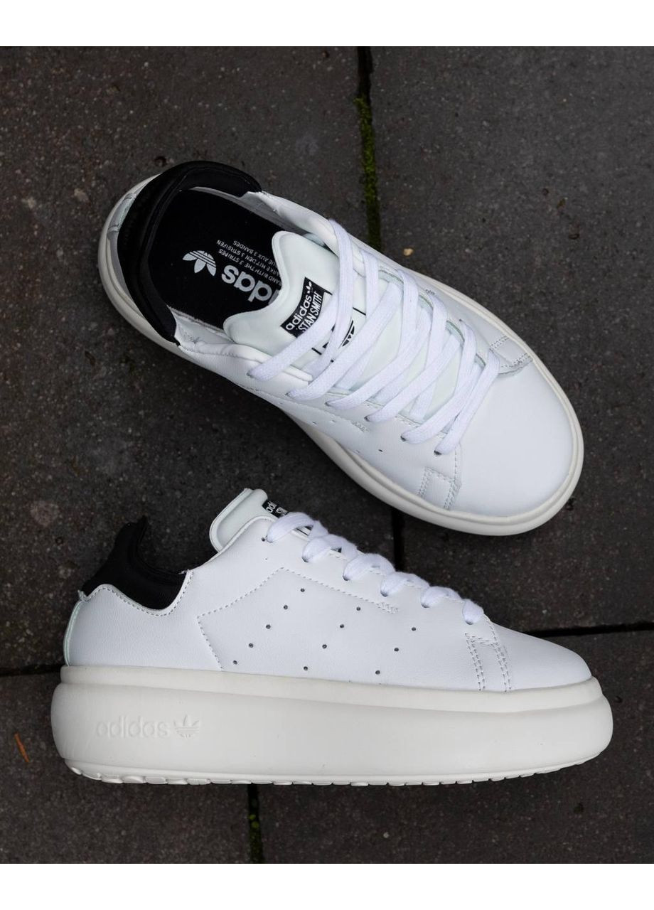 Черные демисезонные кроссовки мужские adidas stan smith pf white black адидас No Brand