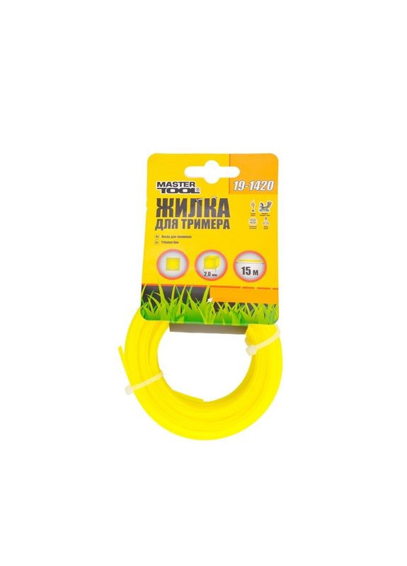 Леска для триммера GM 2,00 мм*15 м, "квадрат" (19-1420) Mastertool (317195947)