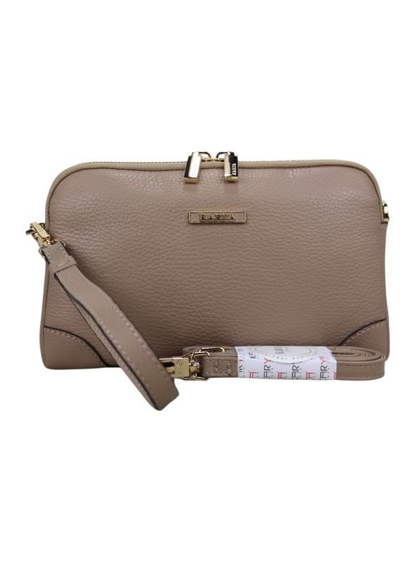 Сумка клатч жіноча бежева маленька натуральна шкіра (Д/Ш/В) 23/4/14(см) Karya (368801433)