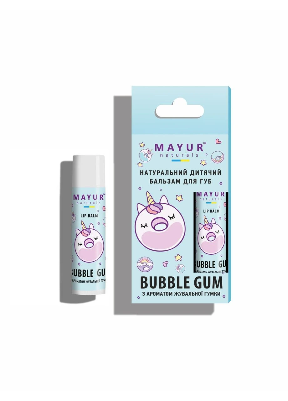 Бальзам для губ дитячий натуральний "Bubble Gum" ТМ, 5 г Mayur (395320765)