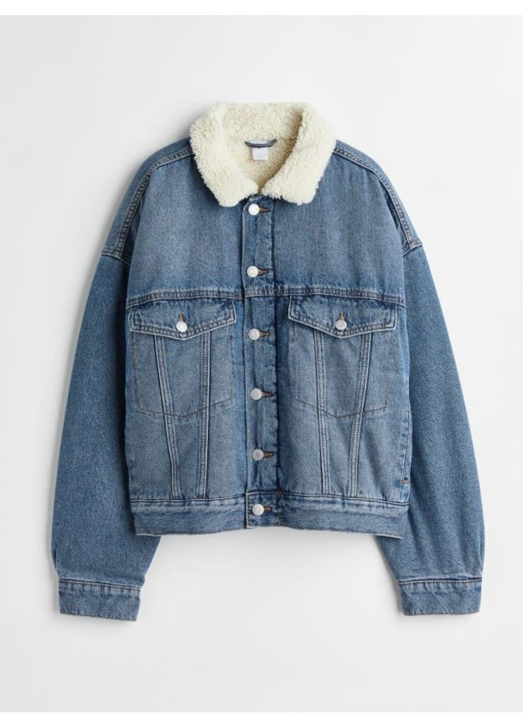 Синяя зимняя утепленная женская джинсовая куртка н&м (57800) s синяя H&M