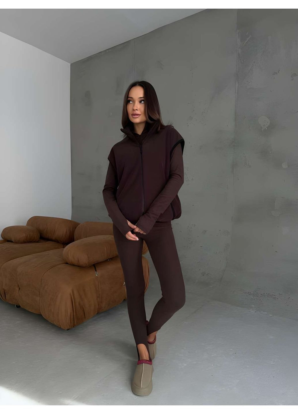 Теплый женский флисовый термокостюм термокомплект термобелье с жилеткой Україна (366868997)