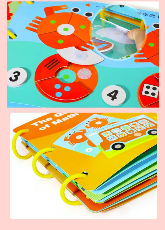 Розвиваюча книга Монтессорі на липучці Busy Book Математика для найменьших No Brand (303425548)