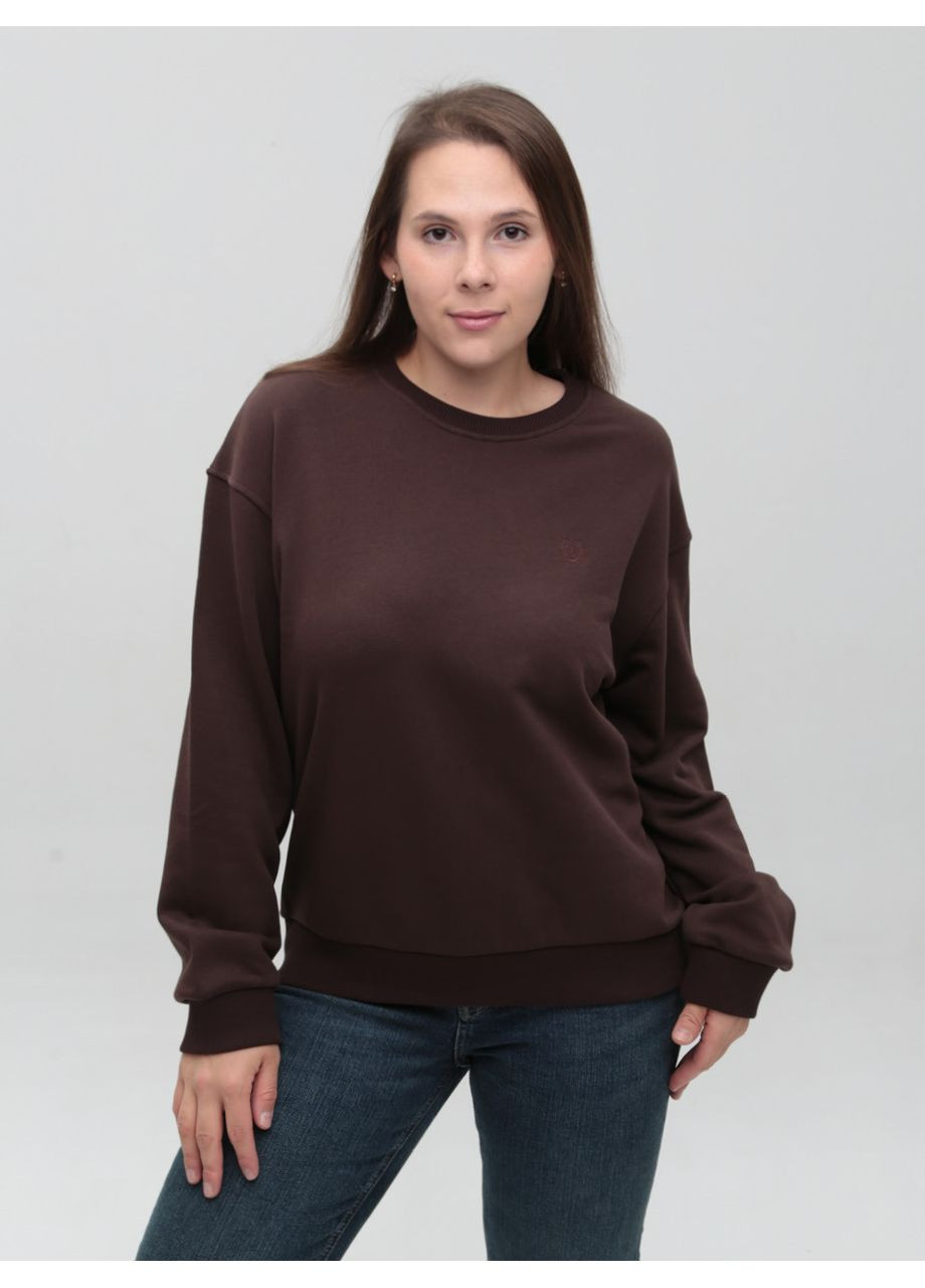 Коричневий світшот жіночий коричневий вільний Whitney однотонний (362039223)