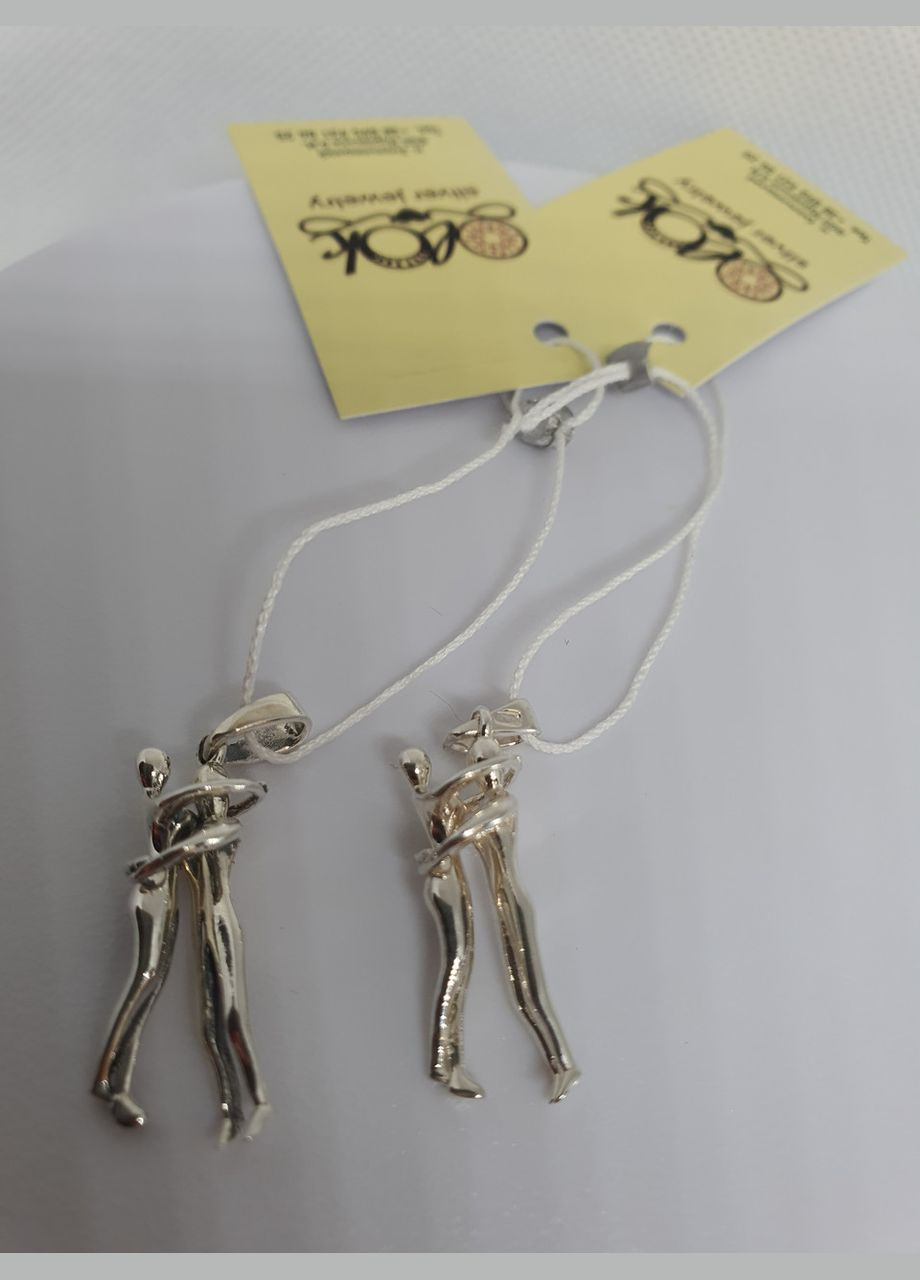 Кулон. Серебряная подвеска Люди, пара он и она. Влюбленные. No Brand (327435312)