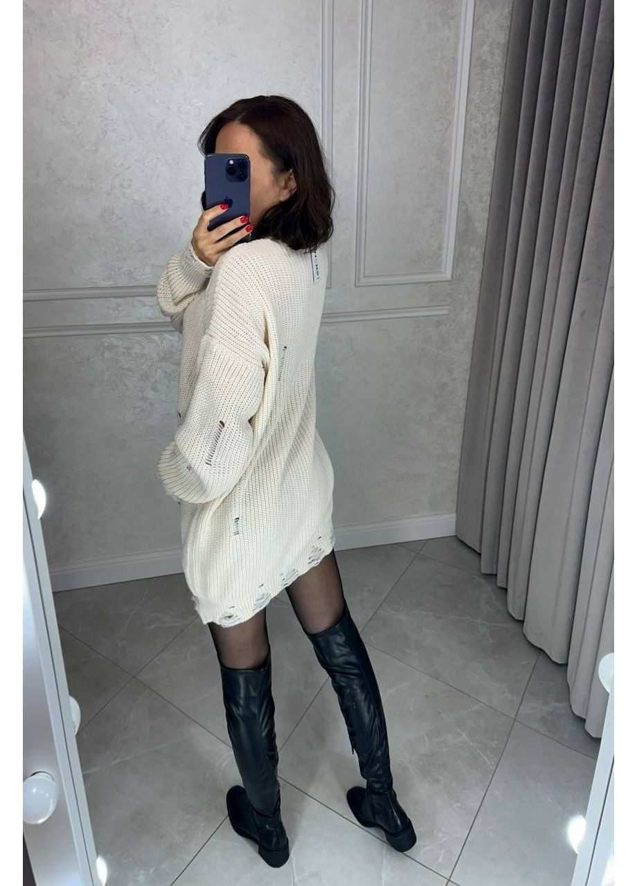 Молочна вечірня сукня трикотажна вільного крою, туреччина — заміри в описі Vione однотонна