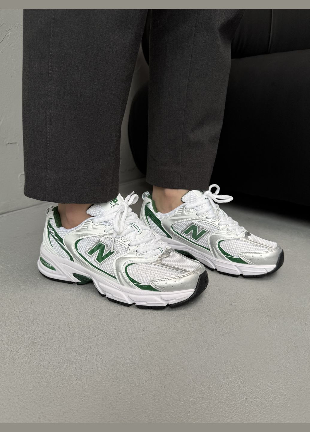 Кросівки жіночі і чоловічі New Balance 530 White Green | Нью Беланс 530 білі No Brand білі демісезони (338793287)