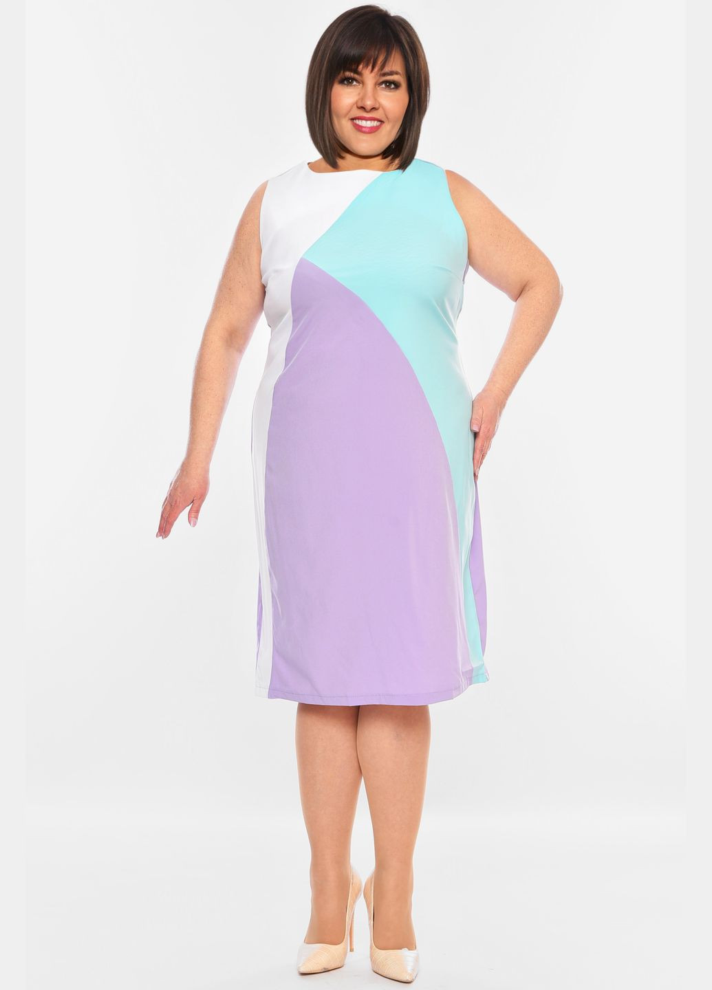 Бузкова джинсова сукня жіноча бузкового кольору з принтом силуетна Let's Shop однотонна