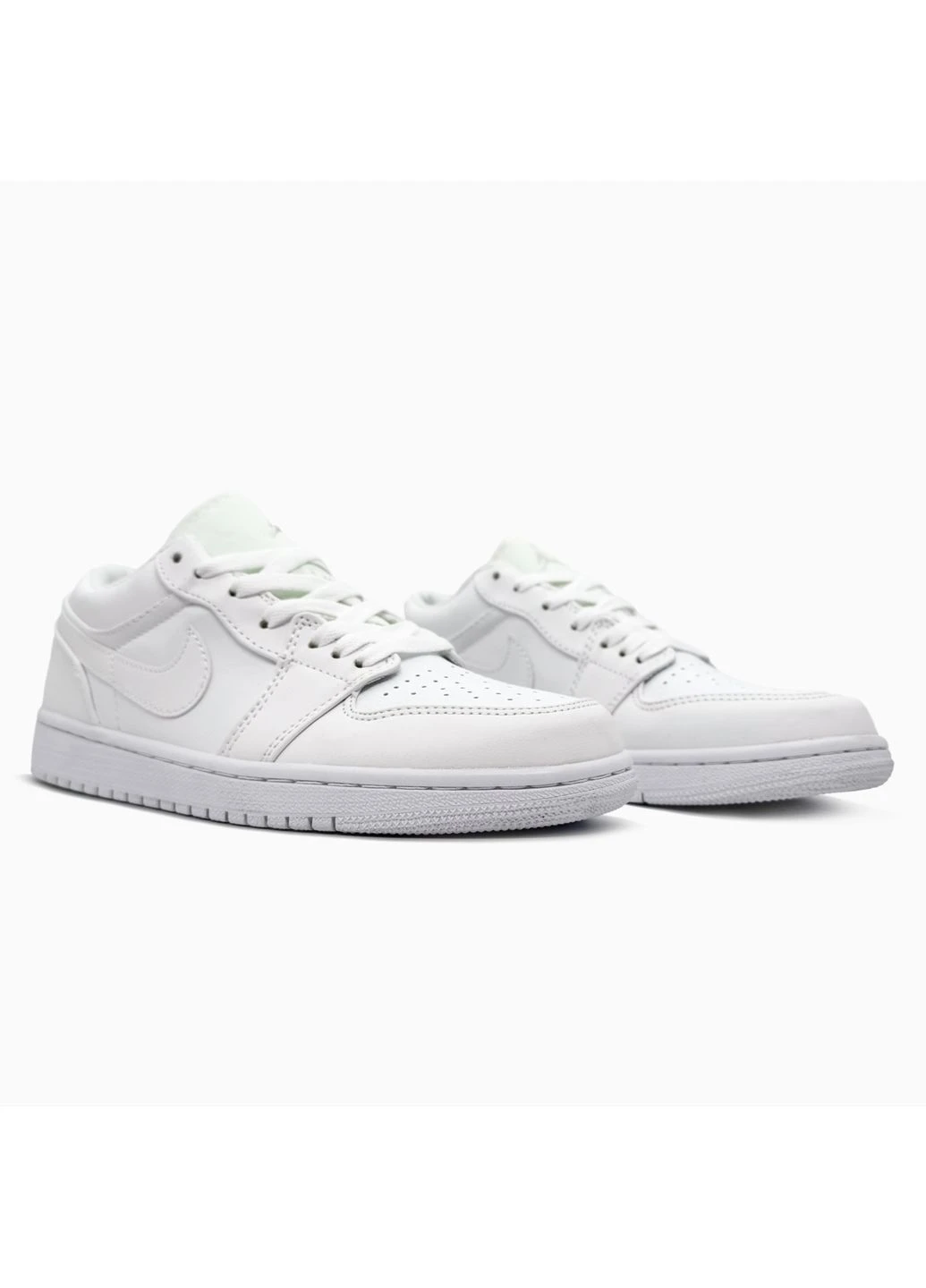 Белые демисезонные кроссовки мужские и женские nike air jordan retro 1 low white | найк аир джордан ретро 1 белые No Brand