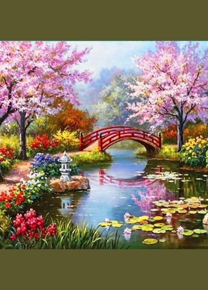 Алмазная вышивка 30x30 на подрамнике полная выкладка Уголок мечт пейзаж Josef Otten (317257694)