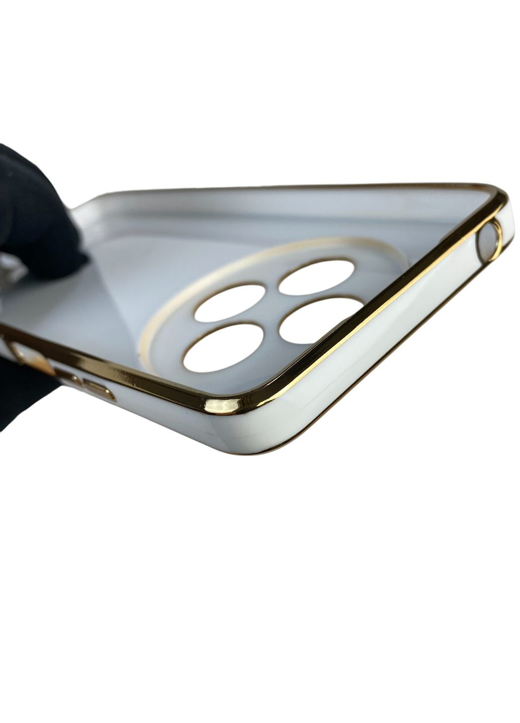 Чехол для Redmi 14C с защитой камеры с золотой окантовкой на сяоми редми 14с белый gs1 Xiaomi (366233429)