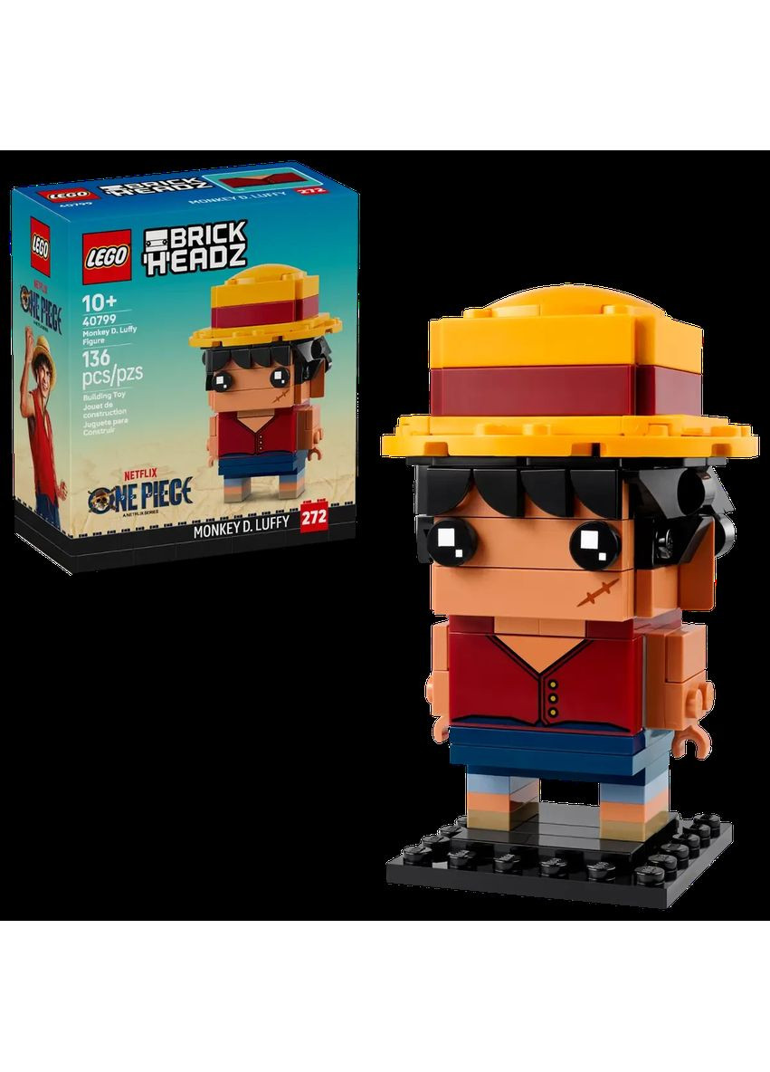 Конструктор BrickHeadz 40799 One Piece Фігурка Монкі Д. Луффі Monkey D. Luffy Lego (372805091)