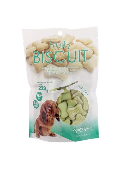 Фруктове печиво ласощі для собак Biscuit Melon 220 г (4984937602642) DoggyMan (279570276)