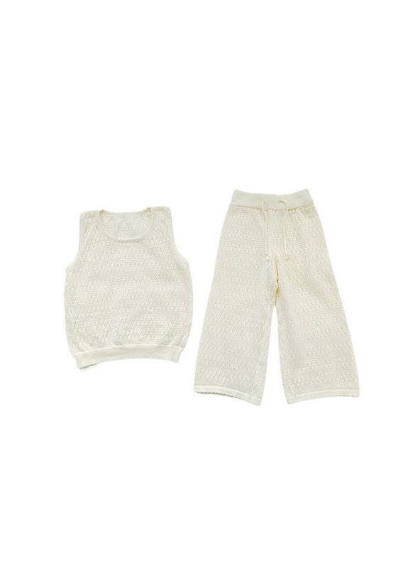 Комбінована комплект на літо для дівчинки зі штанцями в'язаний 10474 No Brand (303612423)