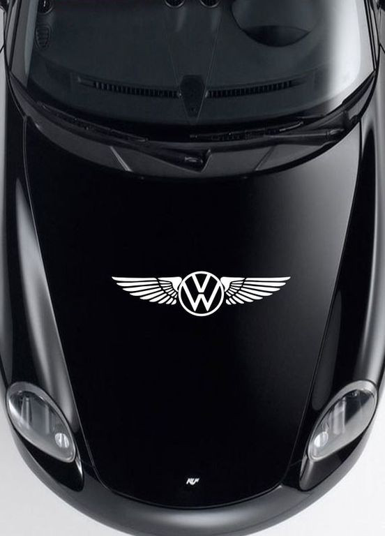 Наклейка на авто машину Логотип Volkswagen Фольксваген с крыльями 50х16 см No Brand (365727113)