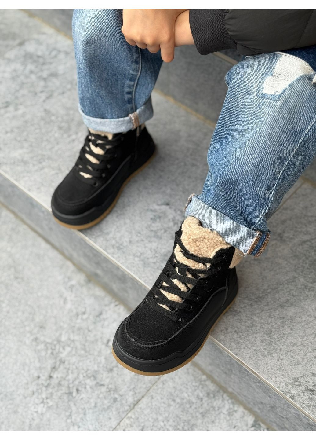 Черные зимние ботинки для детей Jong Golf