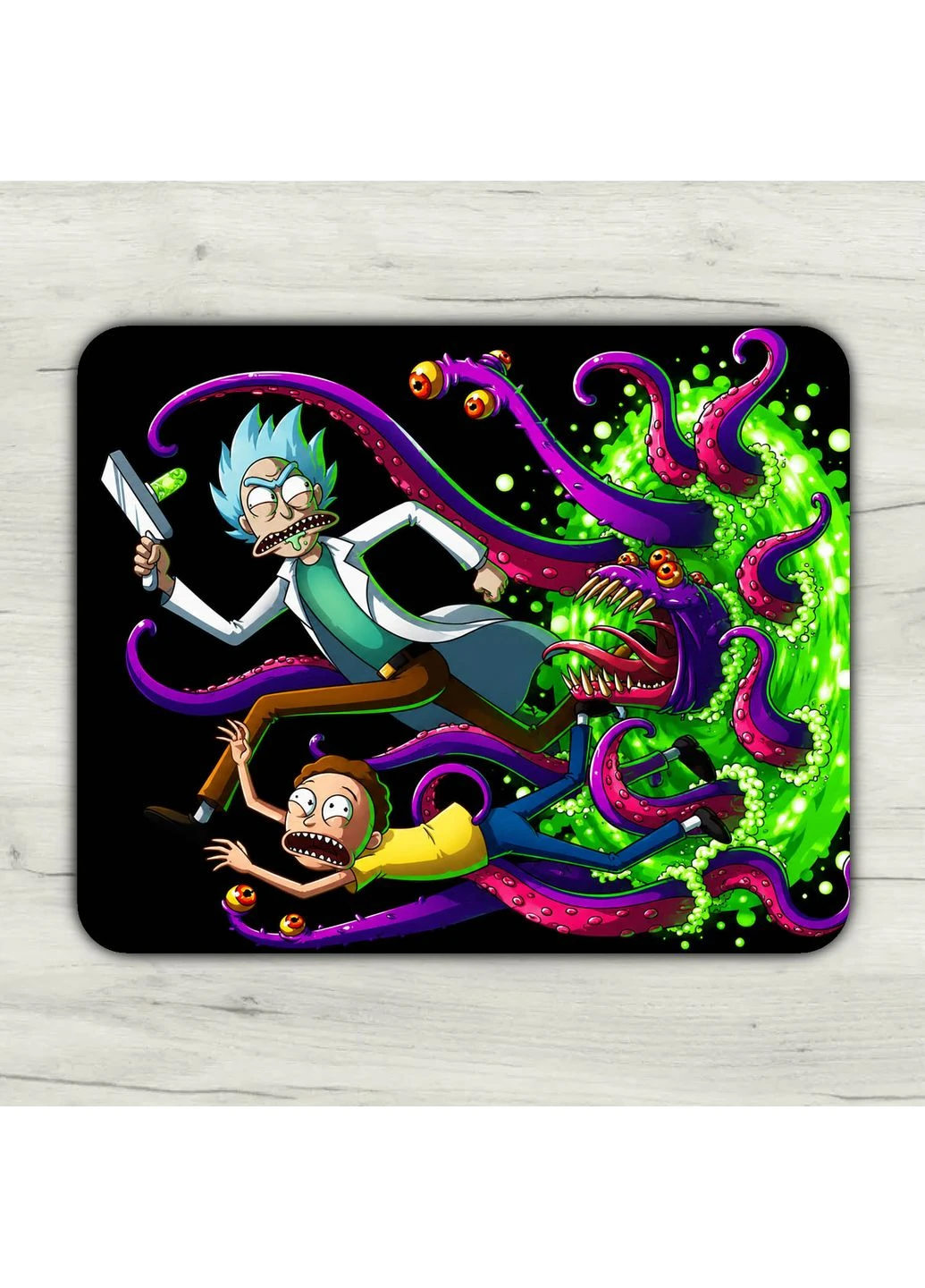 Коврик для мыши Rick and Morty игровой и офисный 24х20 нескользящая резиновая основа, точная поверхность для оптической (52176) No Brand (401170914)