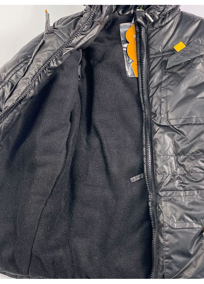 Чорна зимня куртка зимова для хлопчика Одягайко