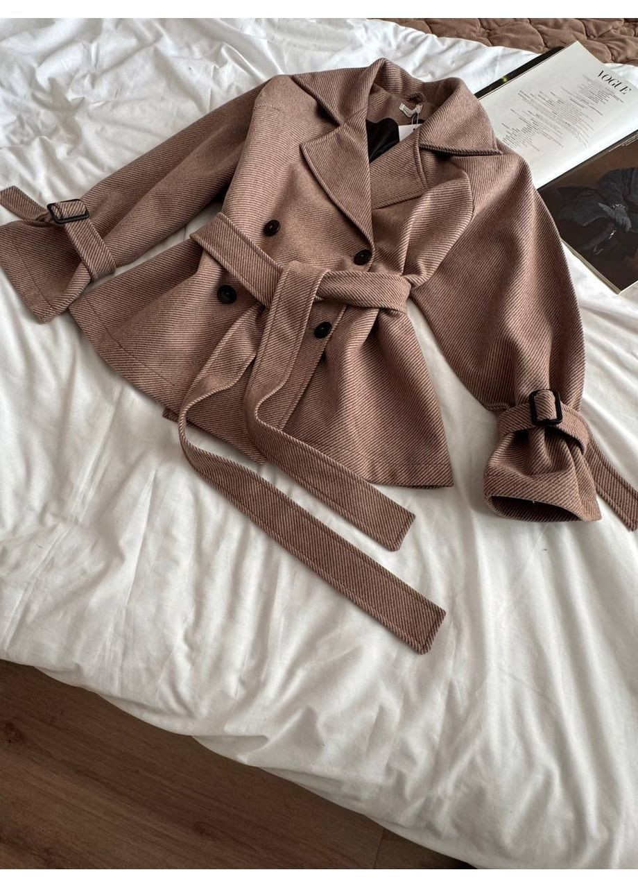 Бежевое демисезонное Женское пальто оверсайз No Brand