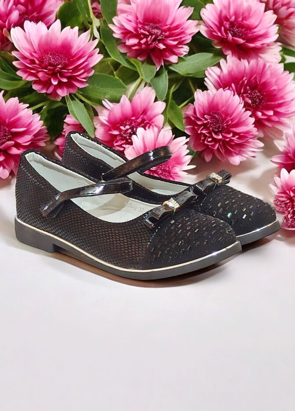 Ортопедичні класичні шкільні туфлі для дівчинки до школи 655-9 чорні W.Niko (299716761)