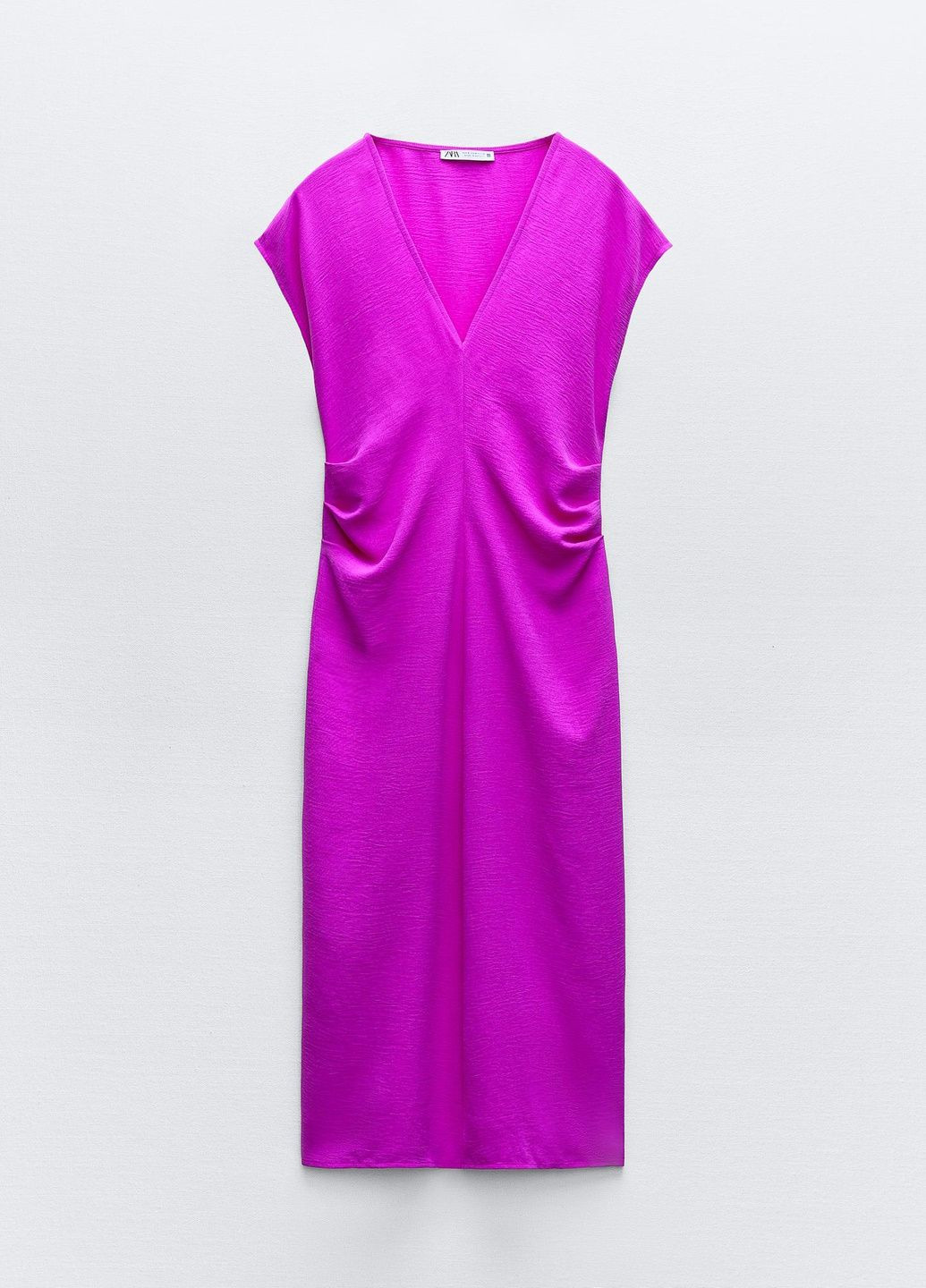 Розовое вечернее платье Zara однотонное