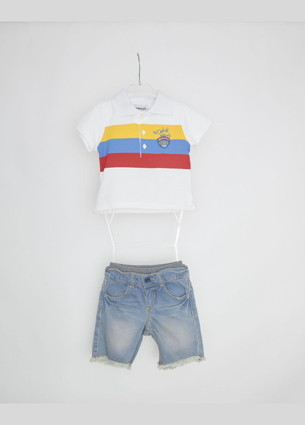 Блакитний літній комплект(футболка+шорти) Marasil