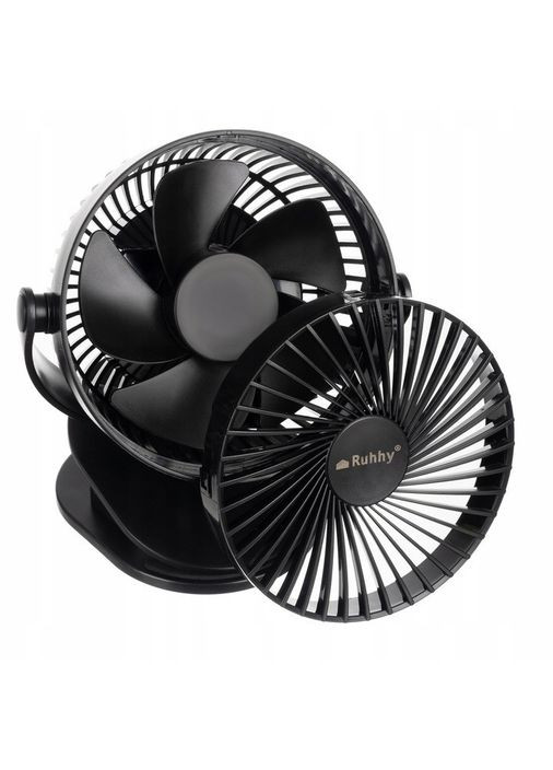 Беспроводной аккумуляторный вентилятор 25567 с зажимом 1200 мАч USB-C черный RUHHY (365820417)