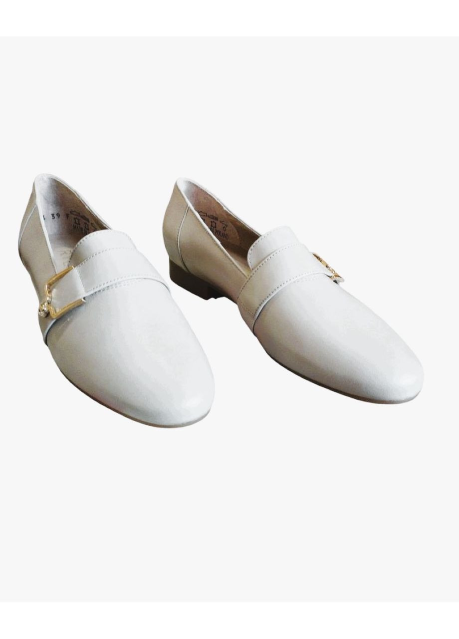 Rylko женские туфли нанизком каблуке с декором 36 (24,5 см) Бежевий лоферы бежевый з натуральная кожа, — всесезон (351851447)