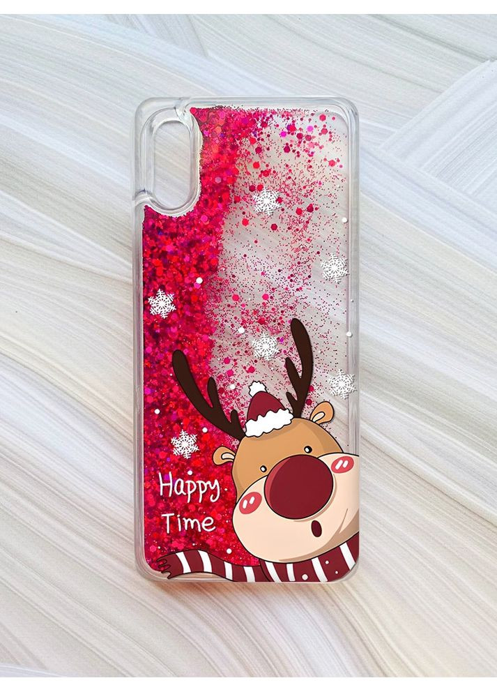 Чехол с плавающими блестками на Xiaomi Redmi 9A Зимний оленёнок (принт 155) CASE CONTROL (360710371)