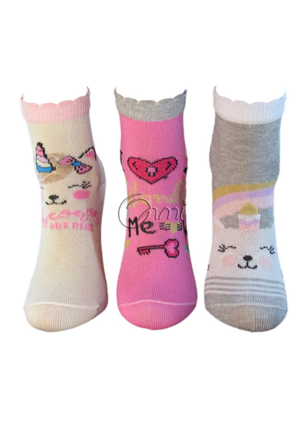 Шкарпетки дитячі 4411 036 р.10-12 асорті Єдинорожки Олмі (348056884)