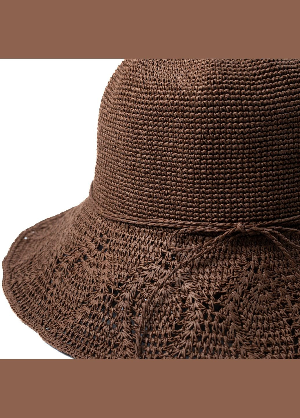 Шляпа со средними полями женская бумага коричневая ИЛАНА LuckyLOOK 444-409 (292668895)