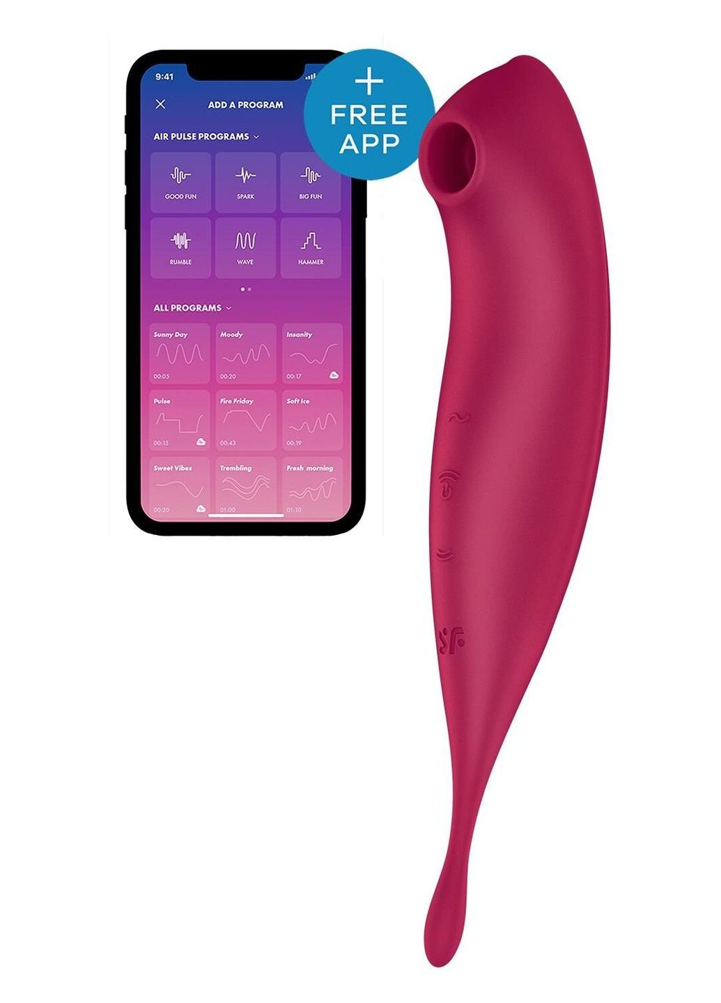 Вібратор з вакуумом Twirling Pro+ dark red Satisfyer (316253694)
