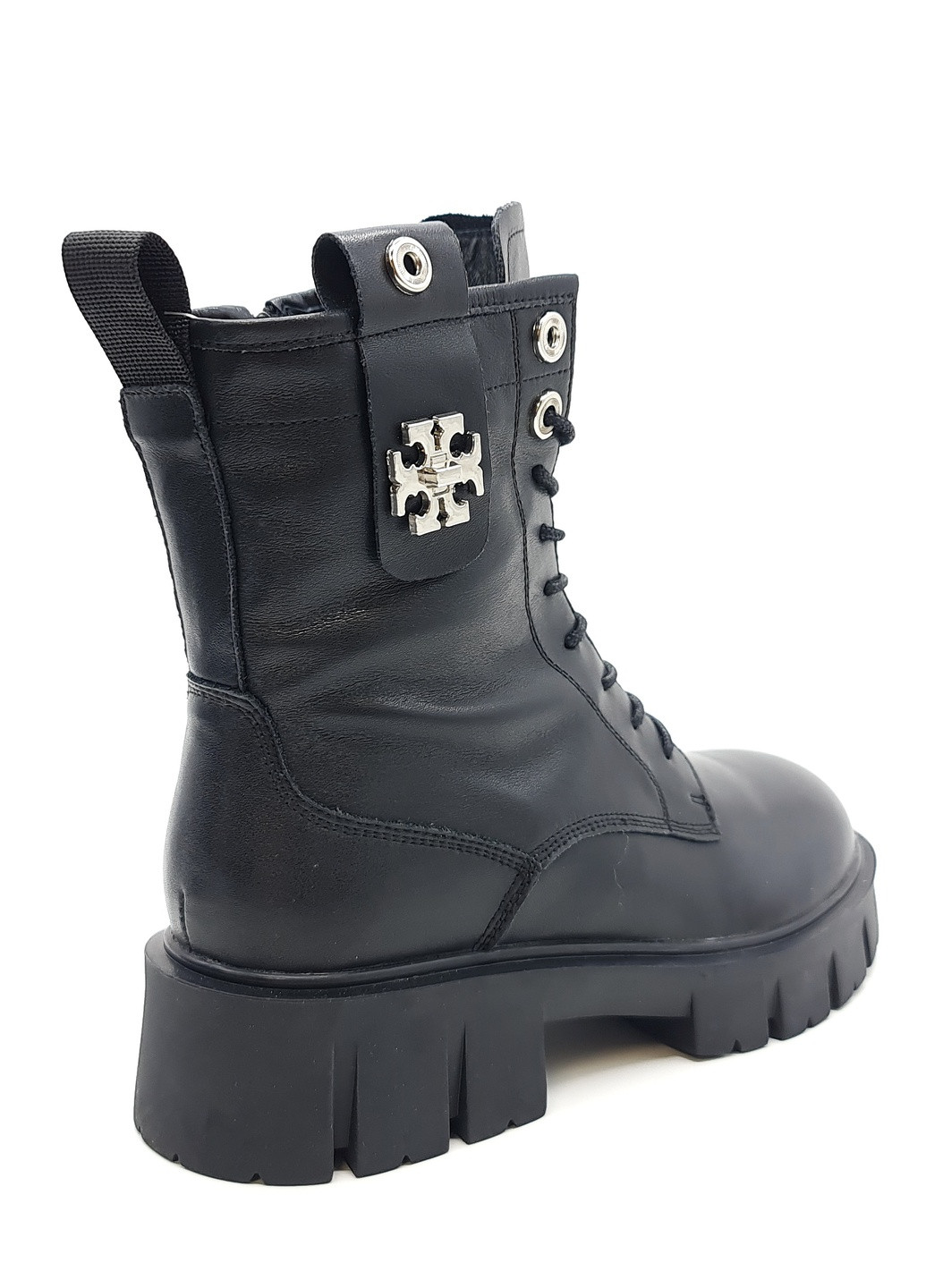 Жіночі черевики на овчині чорні шкіряні EG-14-3 23 см (р) Egga (259299540)