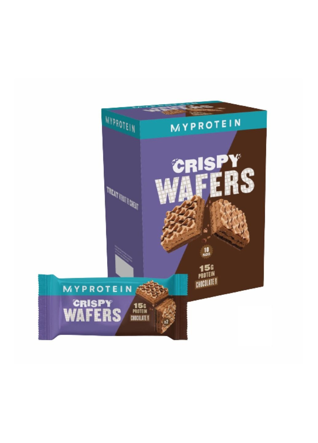 Протеїнові батончики Crispy Wafers - 10x42g Chocolate My Protein (281087752)