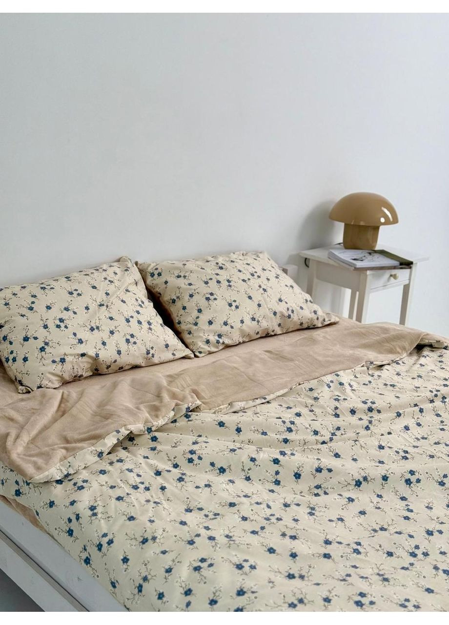 Постельное белье с резинкой Ласка, сатин с плюшем Полуторный размер, наволочки 70/70 No Brand (364220789)