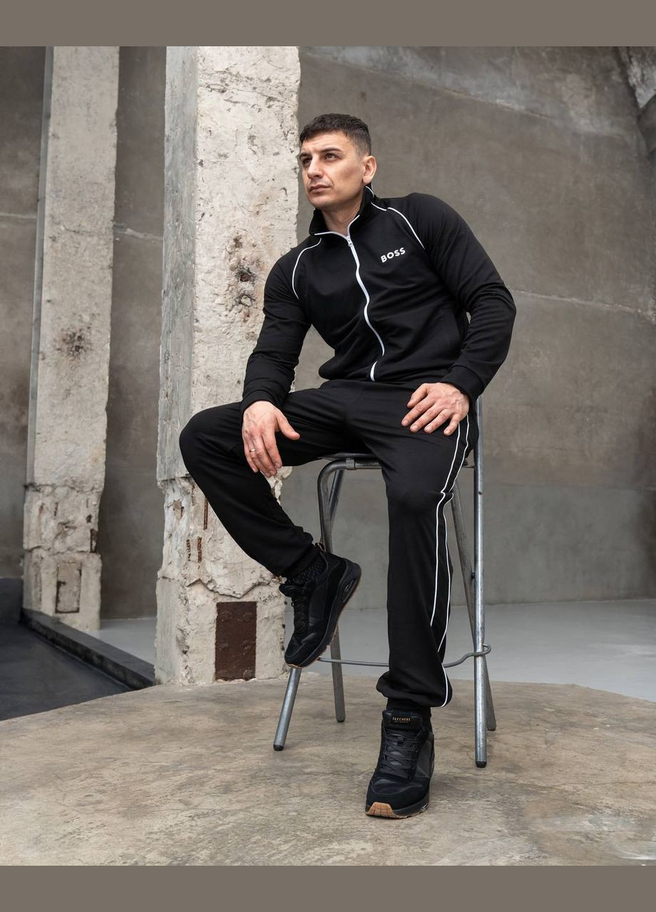 Черный демисезонный костюм турецкая двунитка высокое качество материалов и пошива No Brand