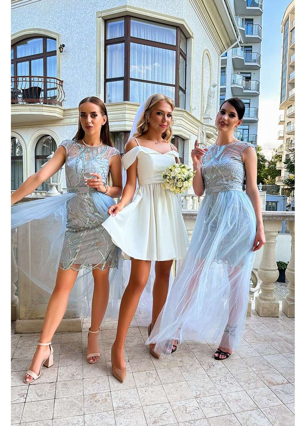 Сіра коктейльна сукня атлас вишивка 20028 сіра Tanita-Romario