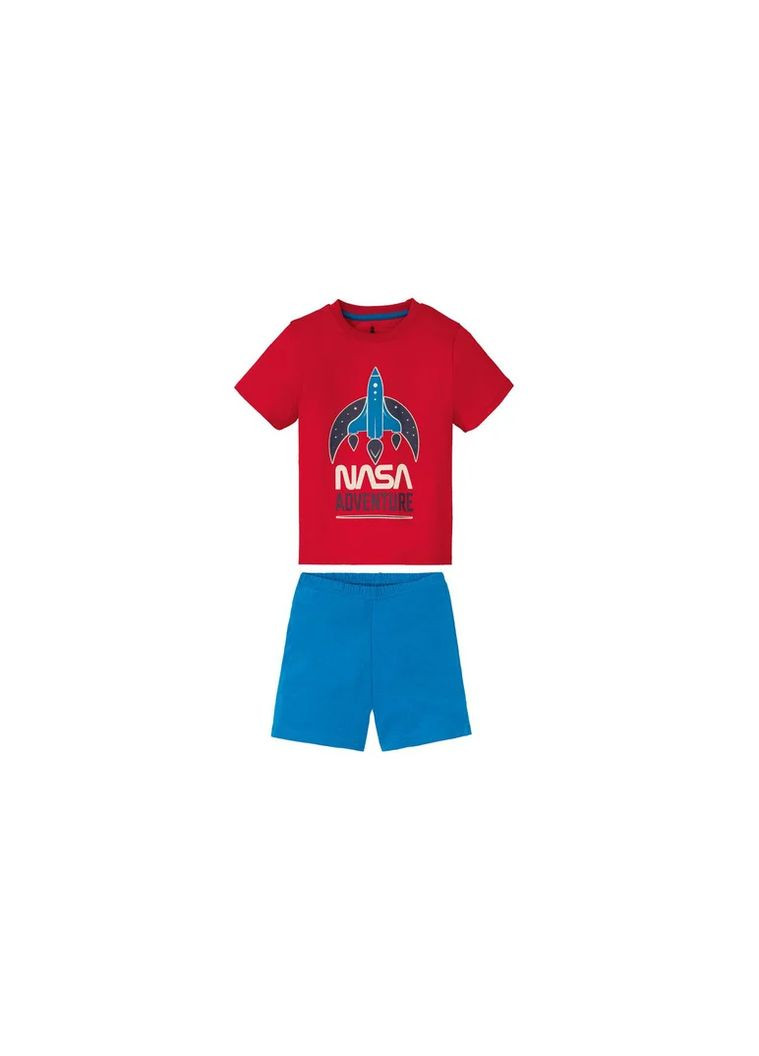 Красная всесезон пижама для мальчика футболка + шорты Lupilu