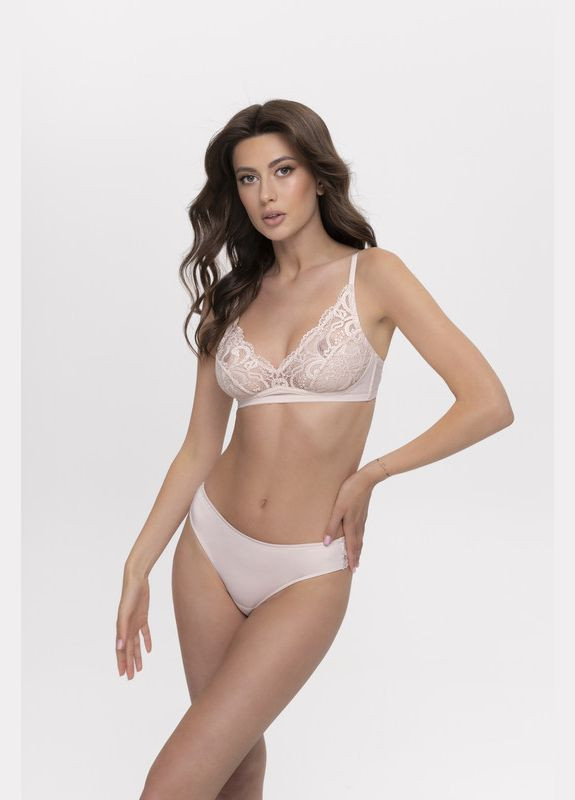 Пудровый бюстгальтер без косточек с мягкими чашечками без вкладышей Kalyna без косточек