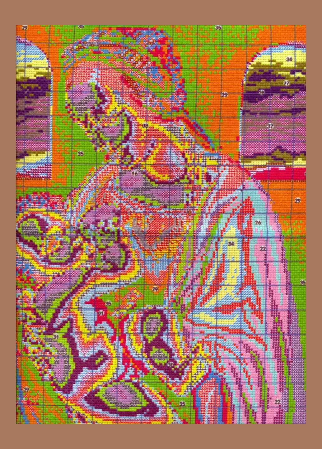 Набір для вишивання за нанесеною на канву схемою "The Virgin and the Son eighteenth".AIDA 14CT printed,33*42см Joy Sunday (313614255)