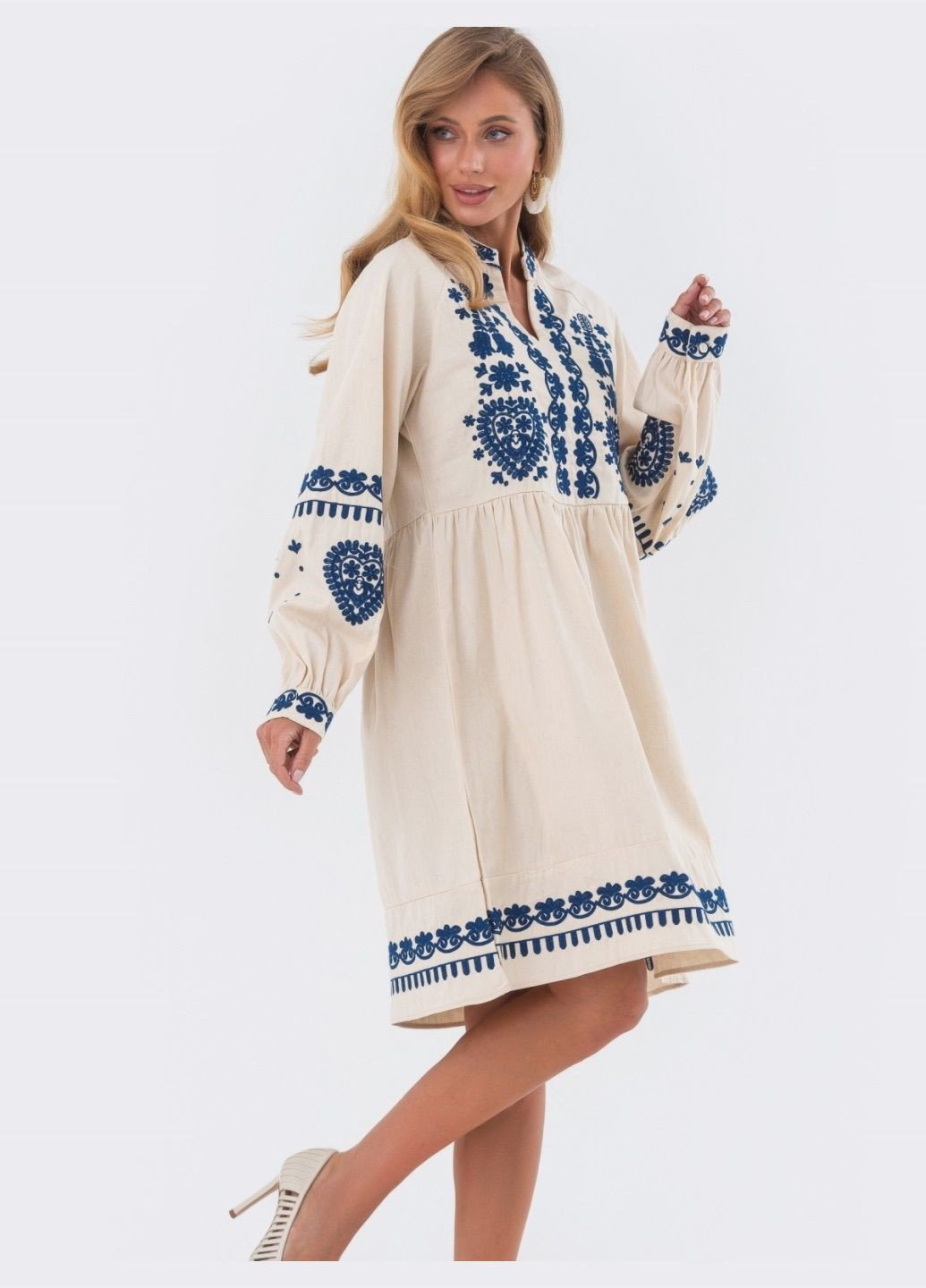 платье-вышиванка бежевого цвета Dressa (293508760)